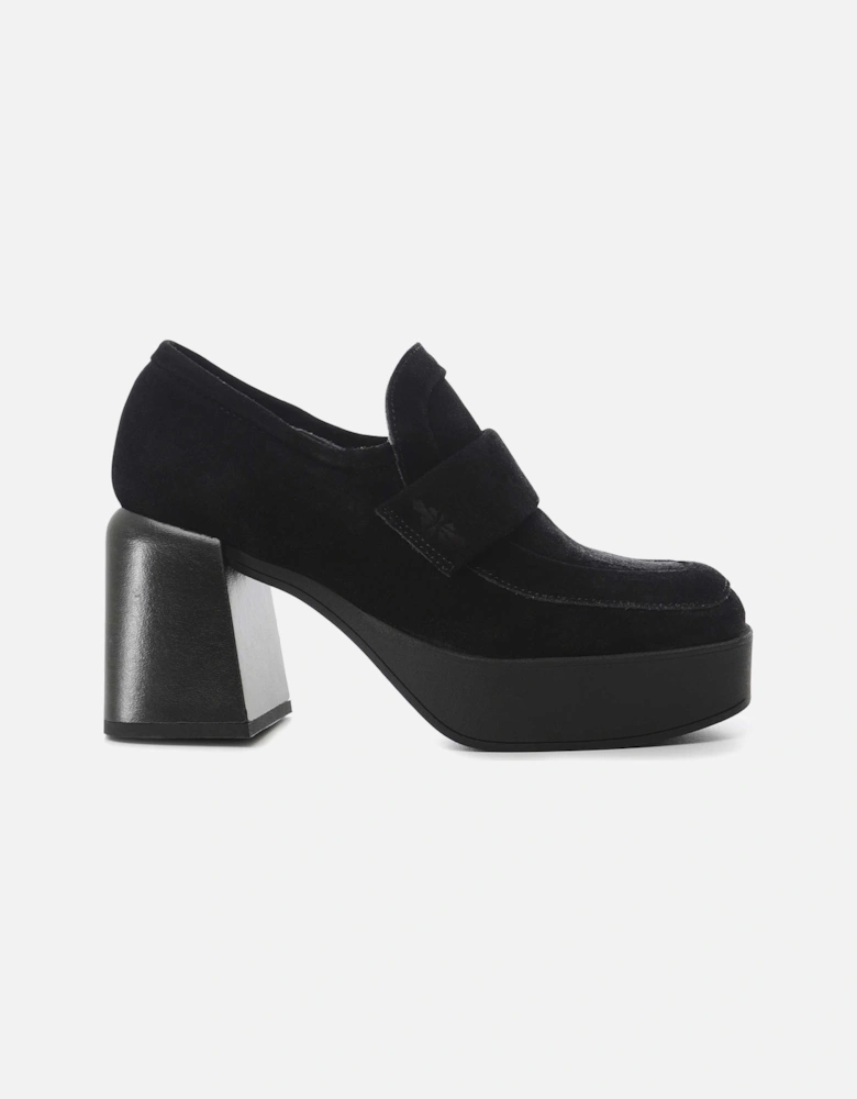 Lory Block Heel Suede Loafers