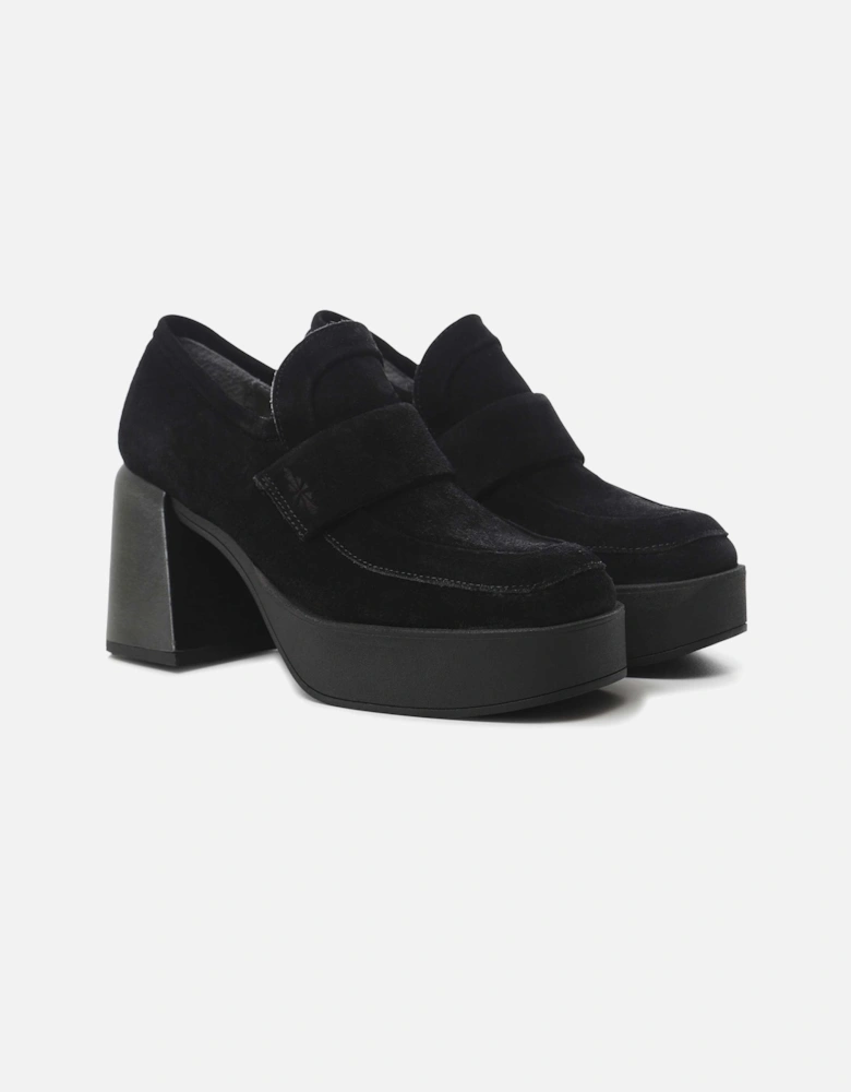 Lory Block Heel Suede Loafers