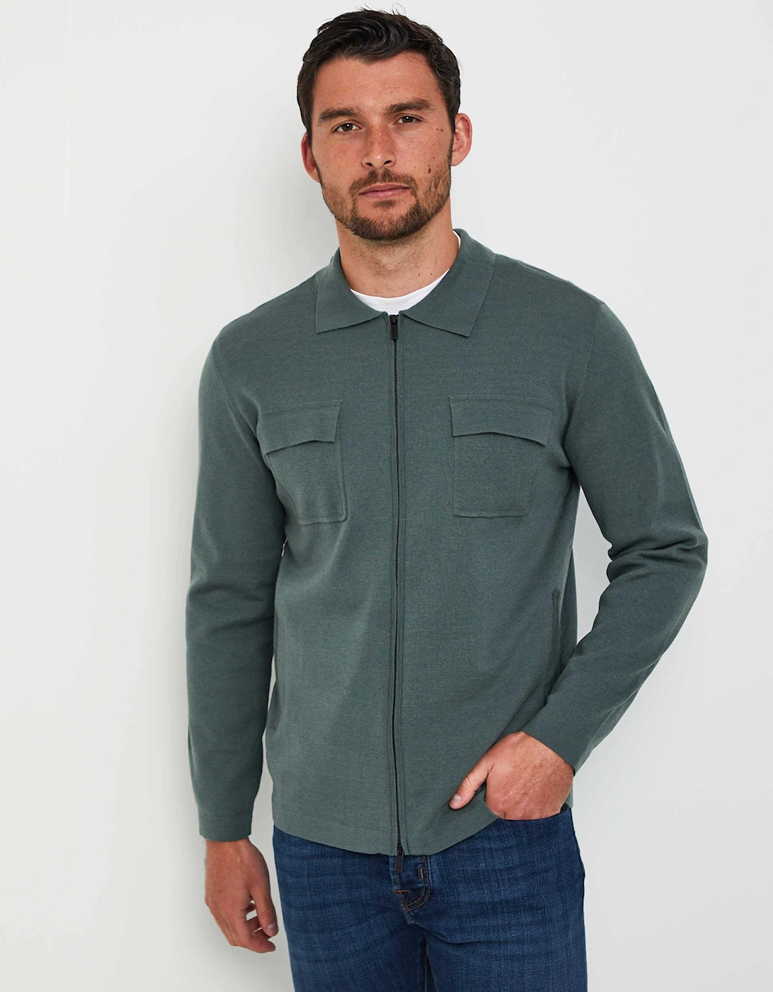 Merino Zip Pocket Cardigan