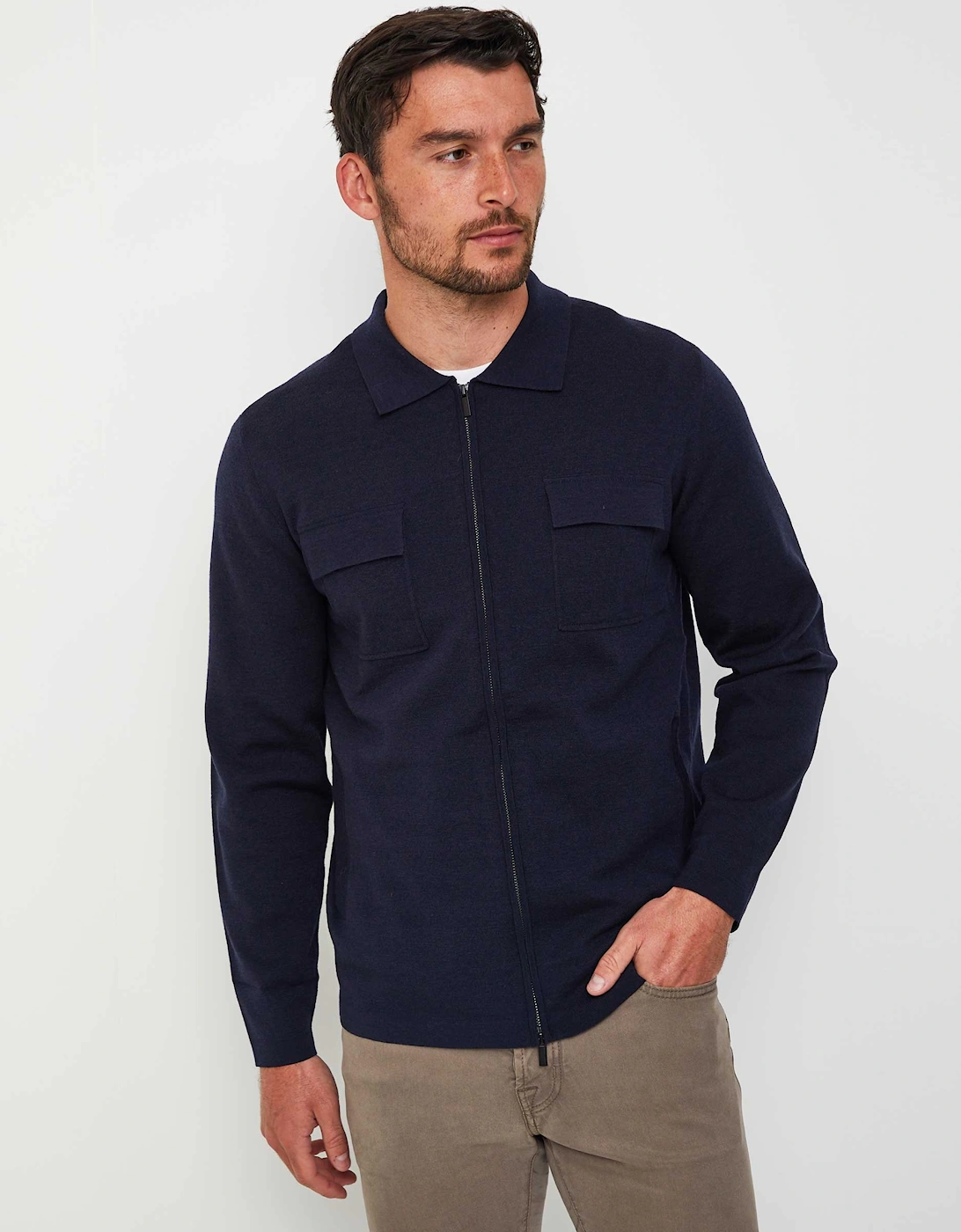 Merino Zip Pocket Cardigan