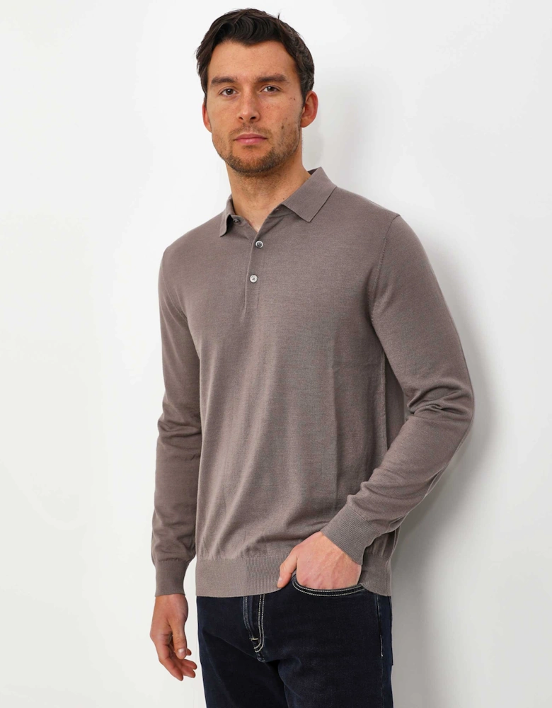 Merino Long Sleeve Polo Shirt