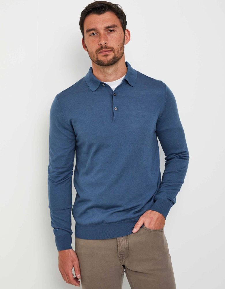 Merino Long Sleeve Polo Shirt