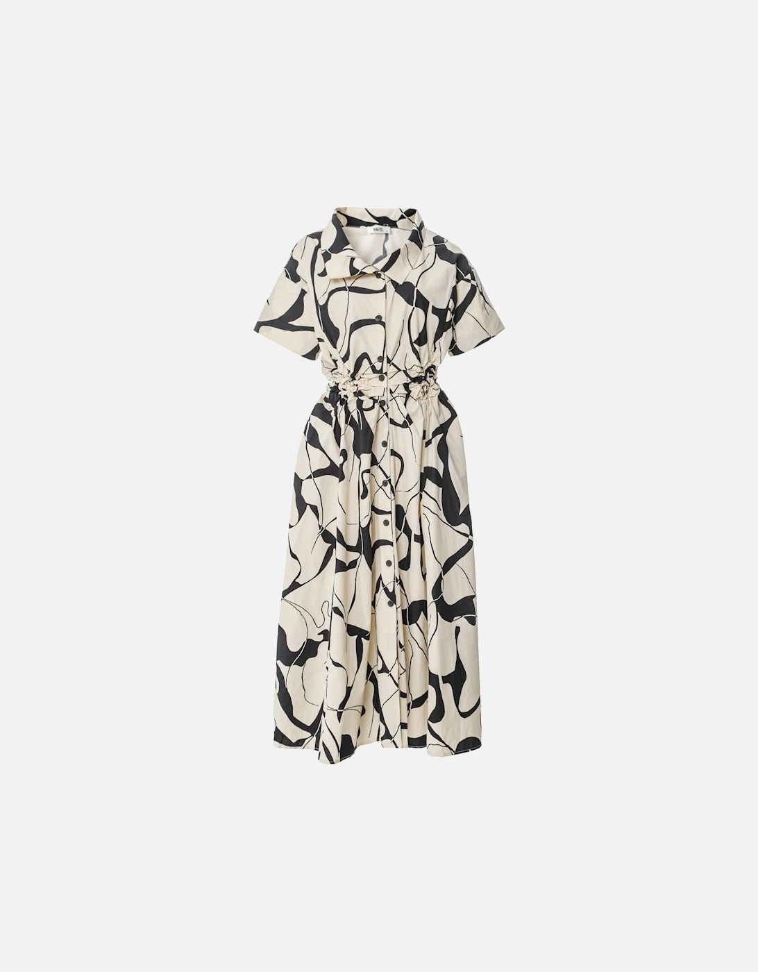 Printed Ruched Shirt Dress, 2 of 1