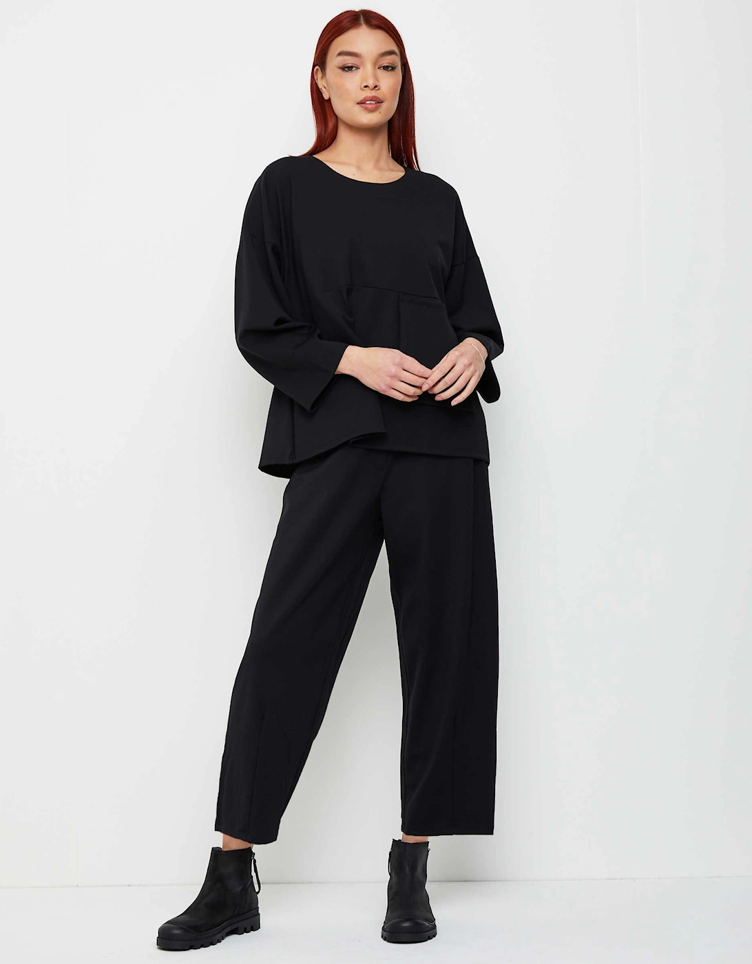 Wide-Leg Jersey Trousers