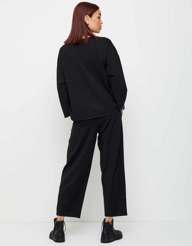 Wide-Leg Jersey Trousers