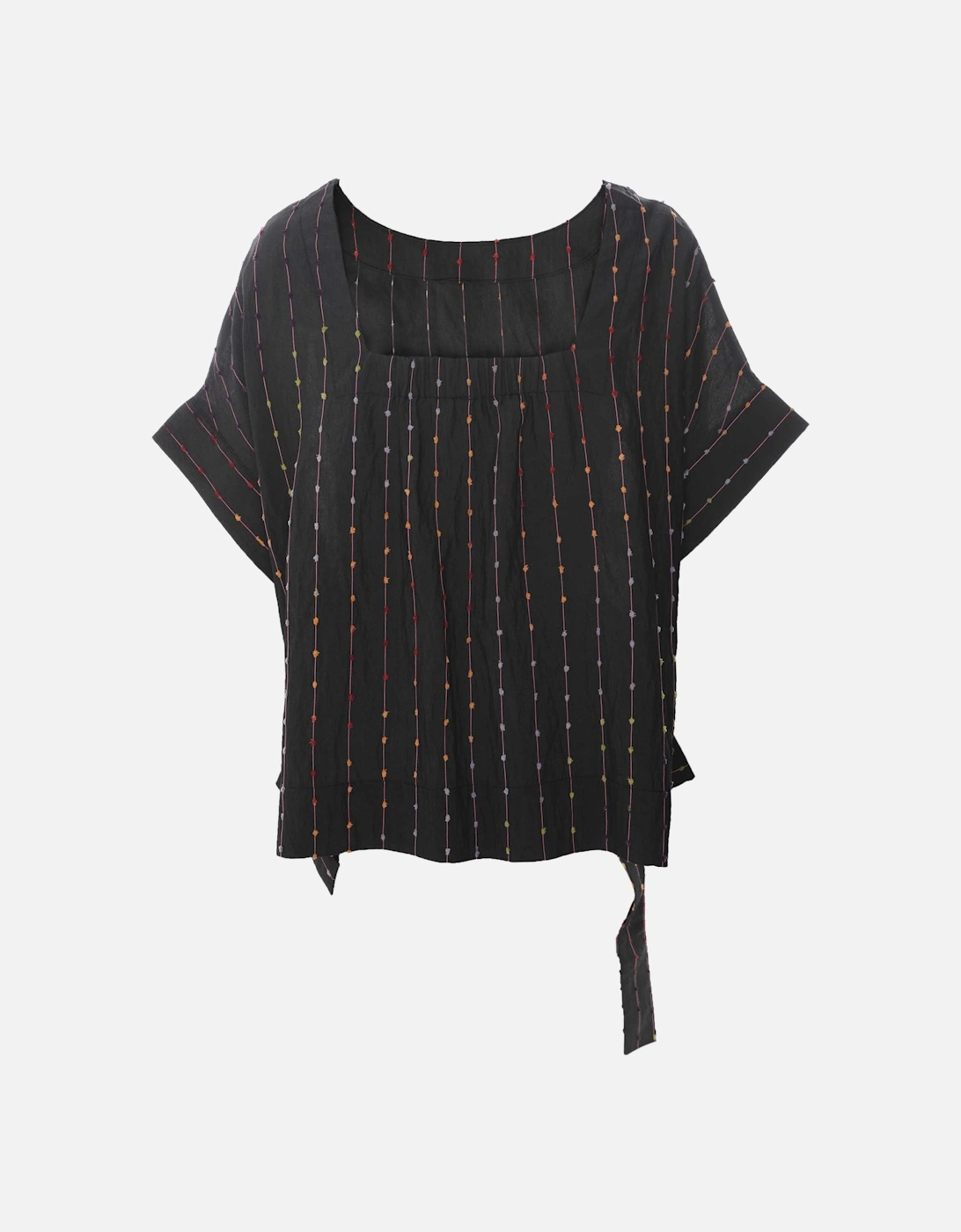 Embroidered Striped Top