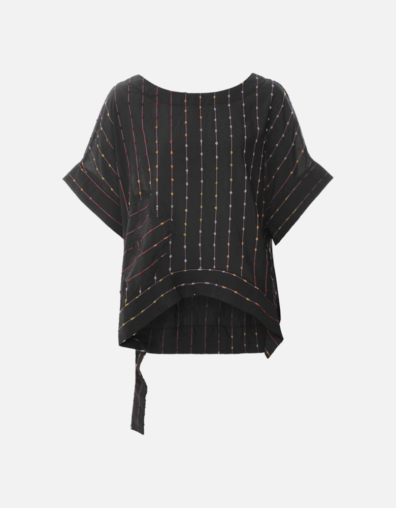 Embroidered Striped Top