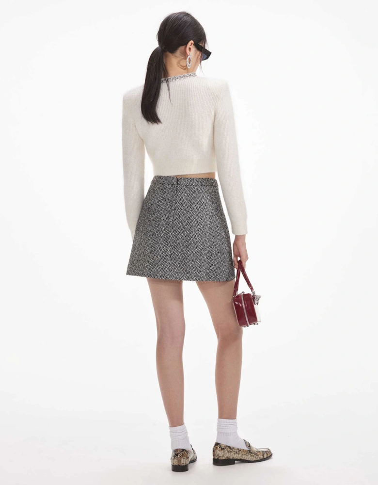 Herringbone Mini Skirt