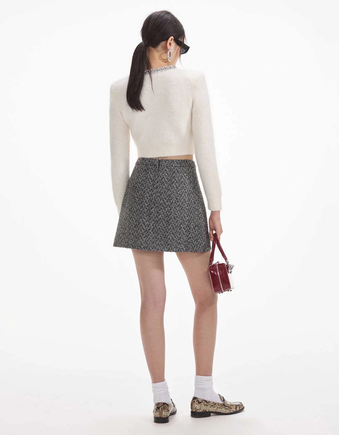 Herringbone Mini Skirt