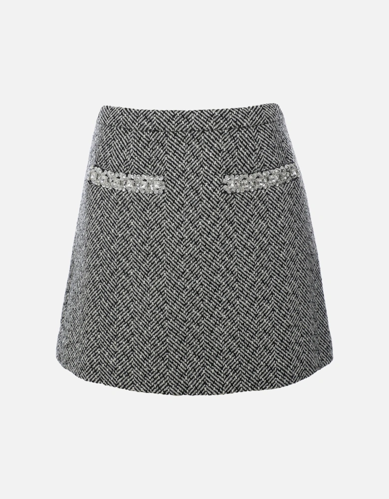 Herringbone Mini Skirt