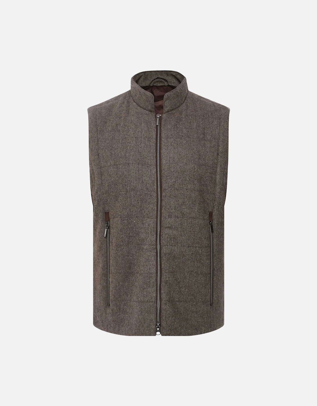 Quilted Wool Herringbone Gilet, 5 of 4