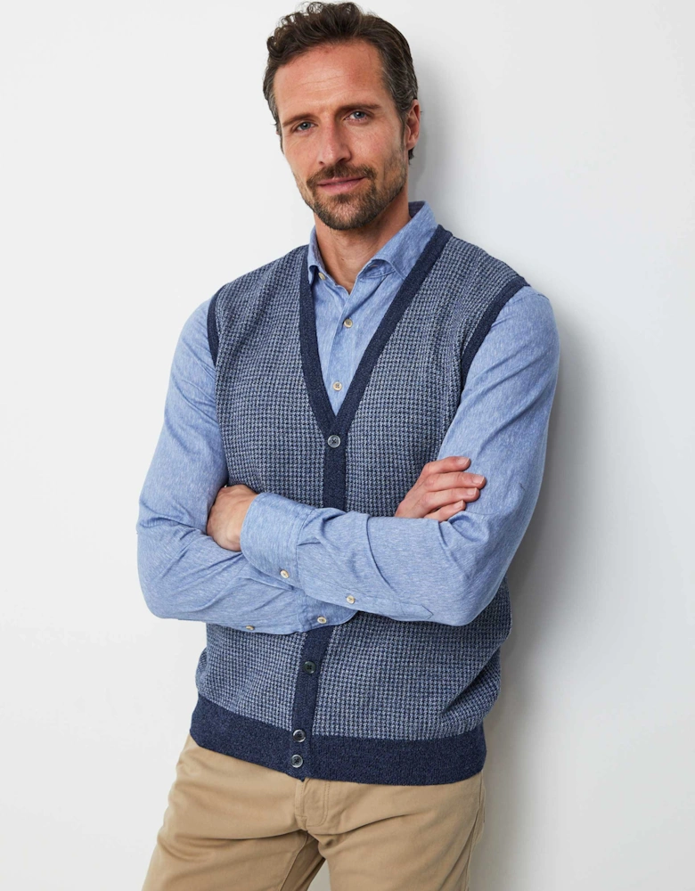 Merino Houndstooth Vest