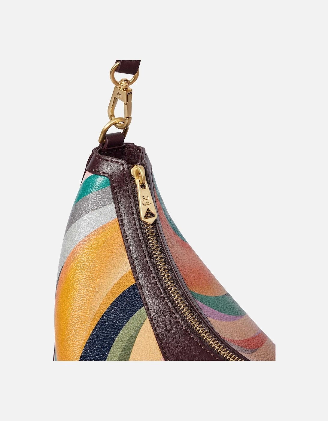 Dusky Swirl Leather Round Hobo Bag