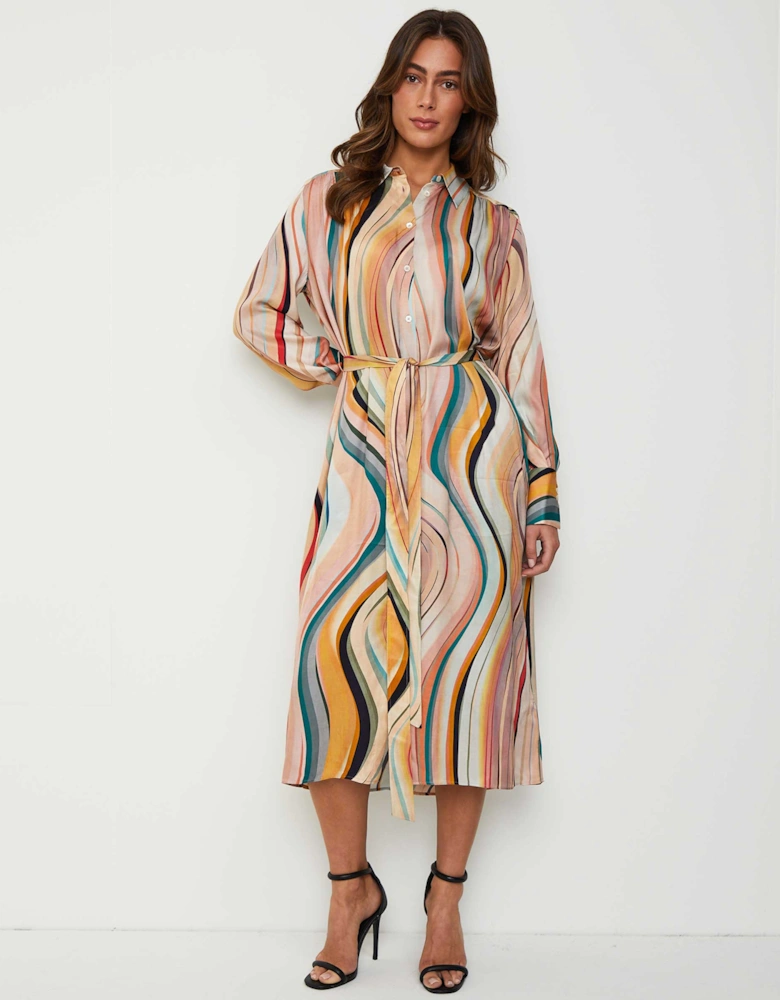 Dusky Swirl Shirt Dress