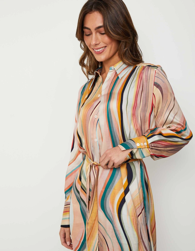 Dusky Swirl Shirt Dress