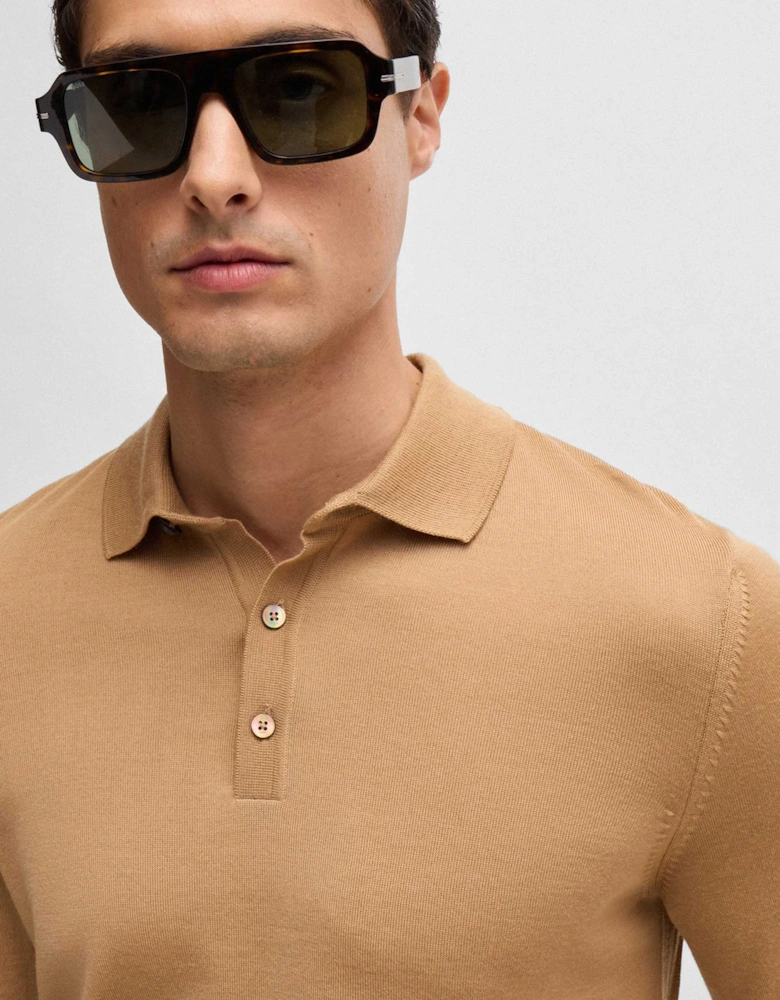 Merino Long Sleeve Lancione Polo Shirt