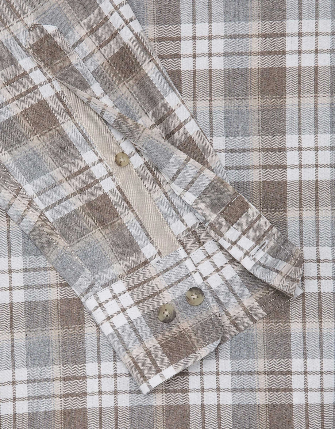 Tailored Fit Plaid Flannel Shirt