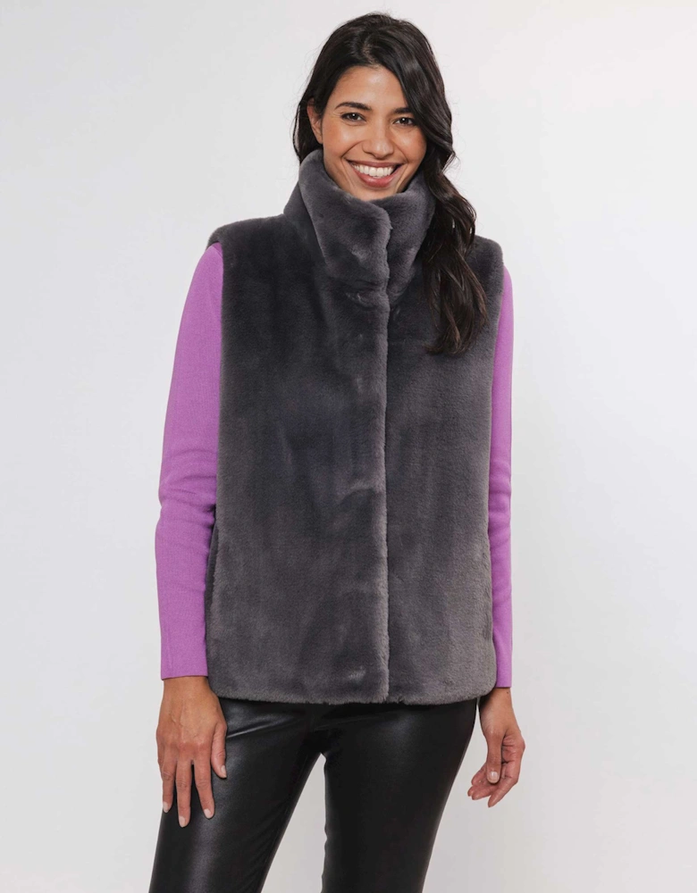 Lison Short Faux-Fur Waistcoat