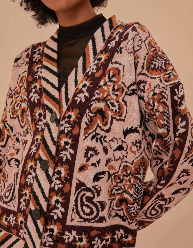 Glam Tapestry Knit Cardigan