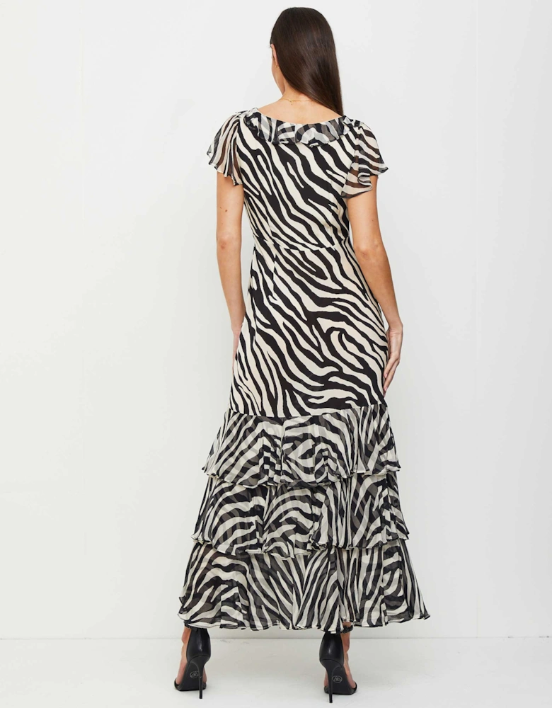 Amelle Silk Printed Maxi Dress