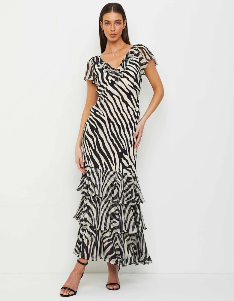 Amelle Silk Printed Maxi Dress