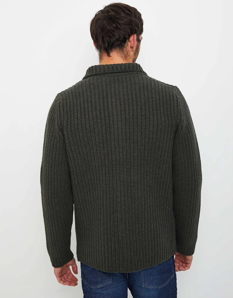 Rib Knit Pocket Cardigan