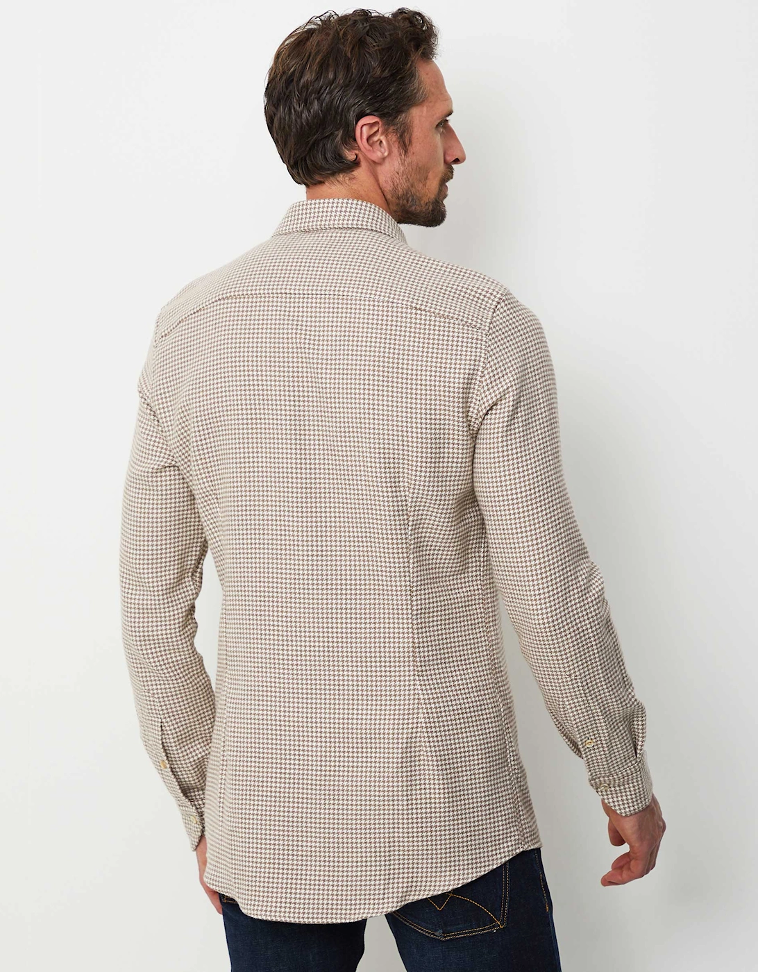 Slimline Houndstooth Flannel Shirt