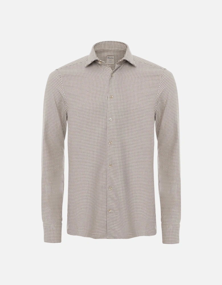 Slimline Houndstooth Flannel Shirt