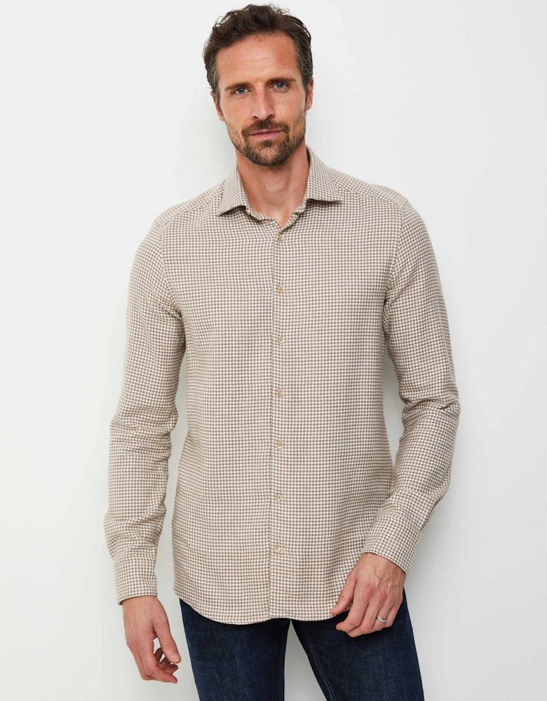 Slimline Houndstooth Flannel Shirt