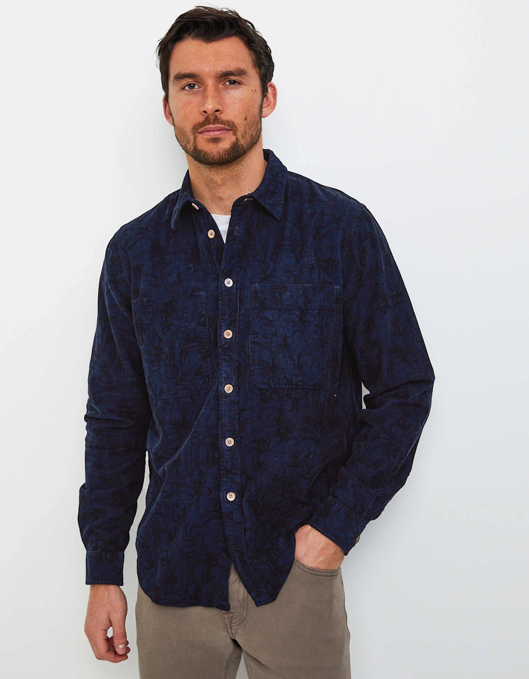 Casual Fit Corduroy Print Shirt