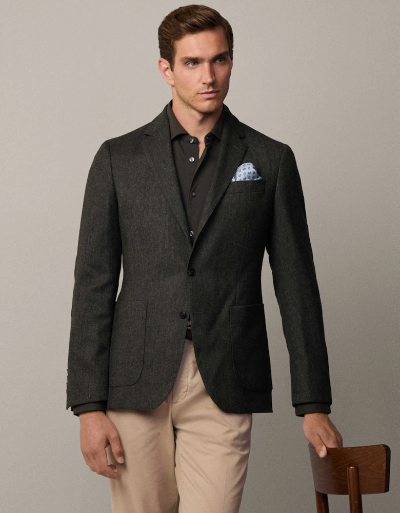 Wool Herringbone Blazer