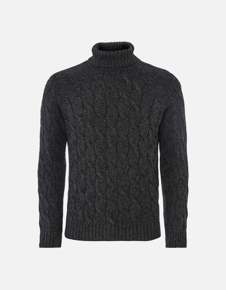 Wool Cable Knit Turtleneck Jumper