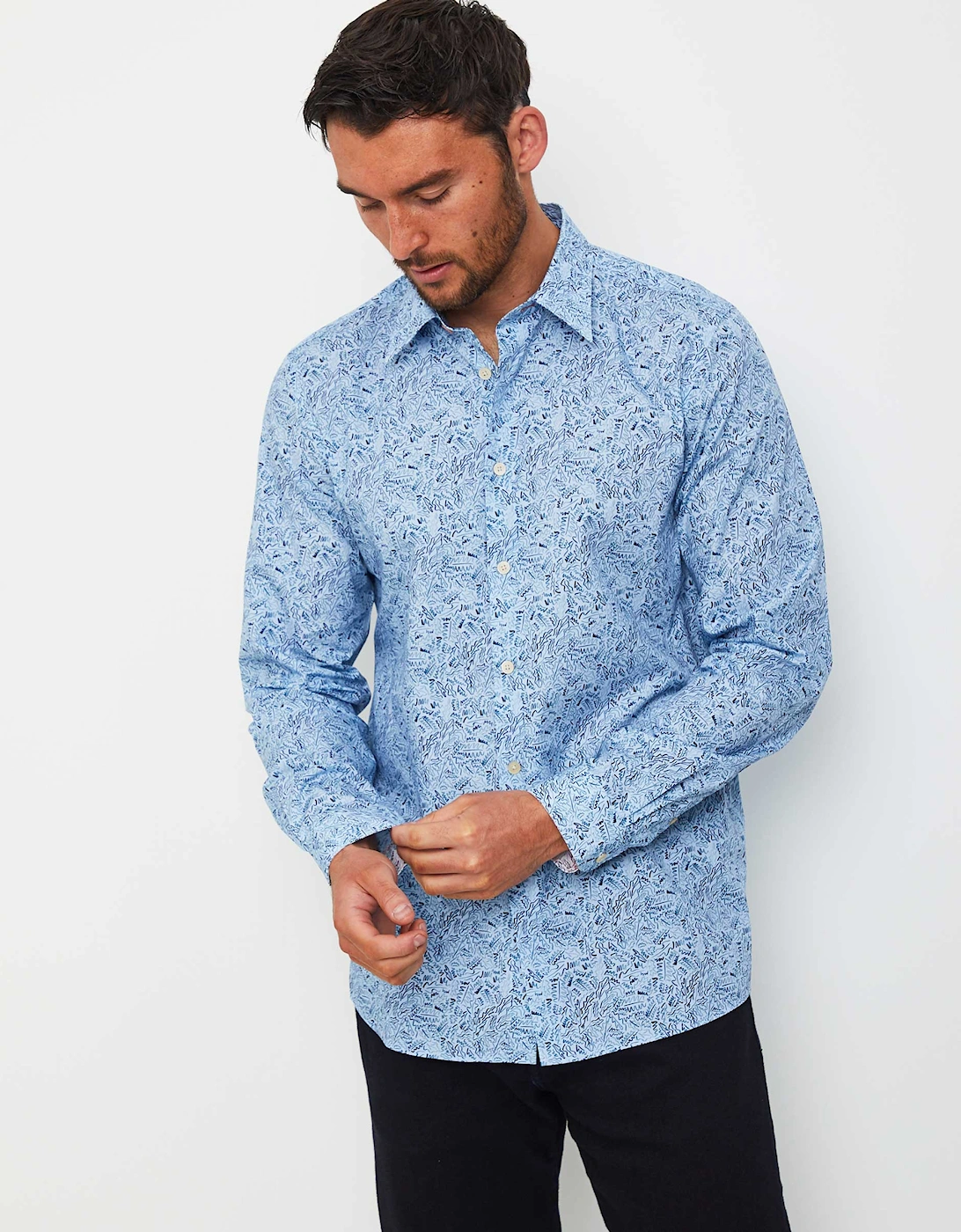 Regular Fit Leaf Print Shirt