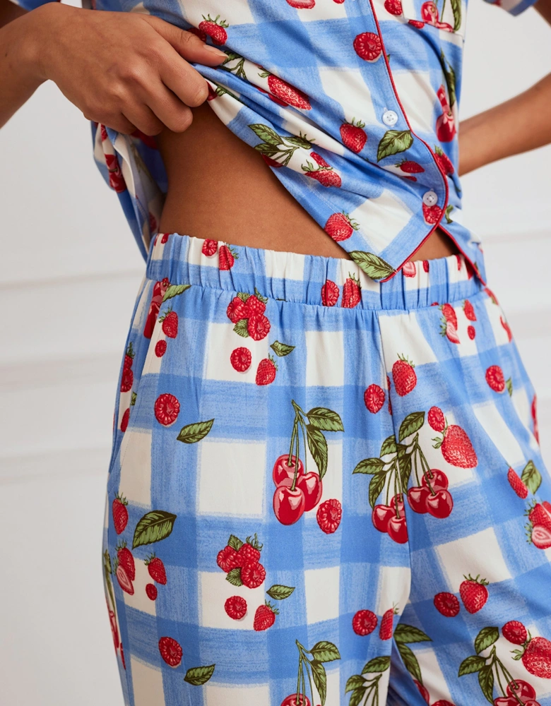 Berries & Gingham Print Pyjama Set