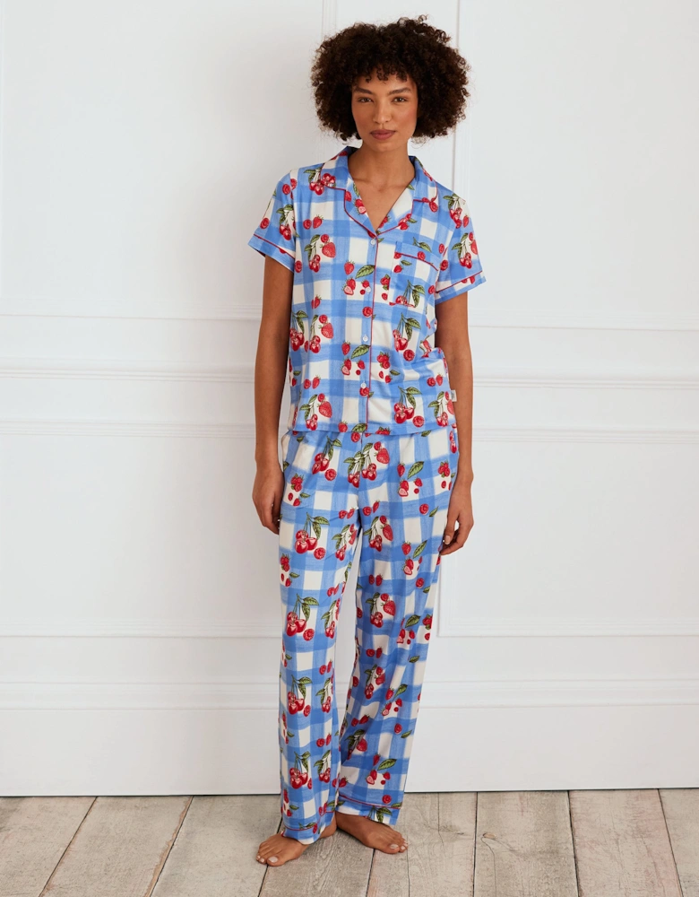 Berries & Gingham Print Pyjama Set