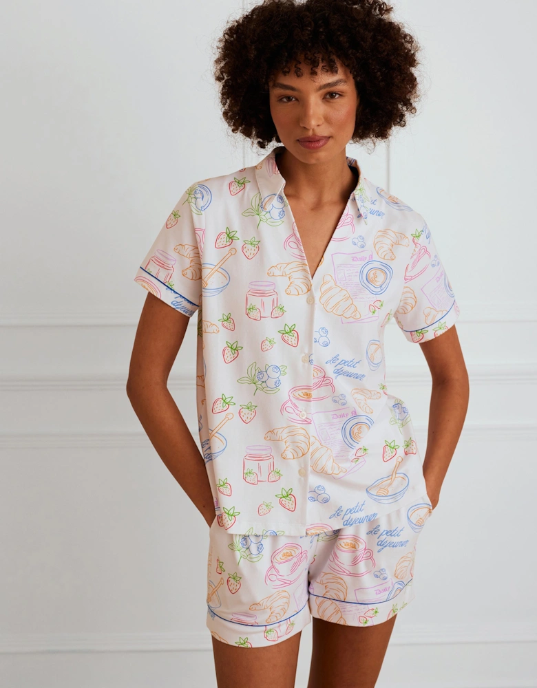 Breakfast Print Short Pyjama Set