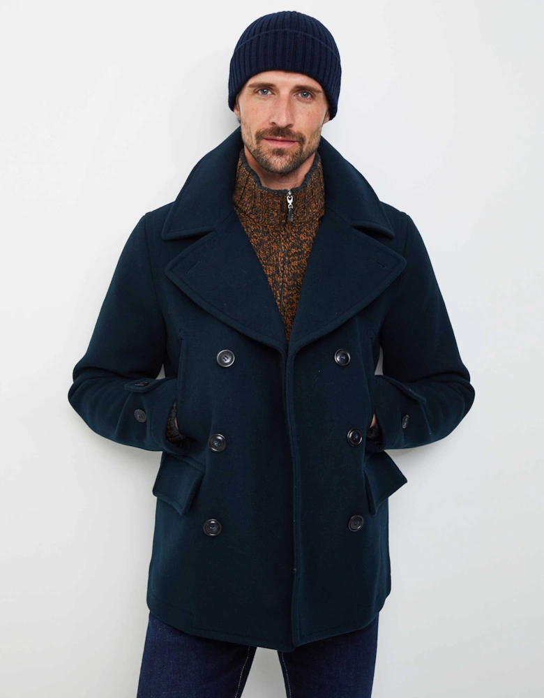 Melton Virgin Wool Peacoat