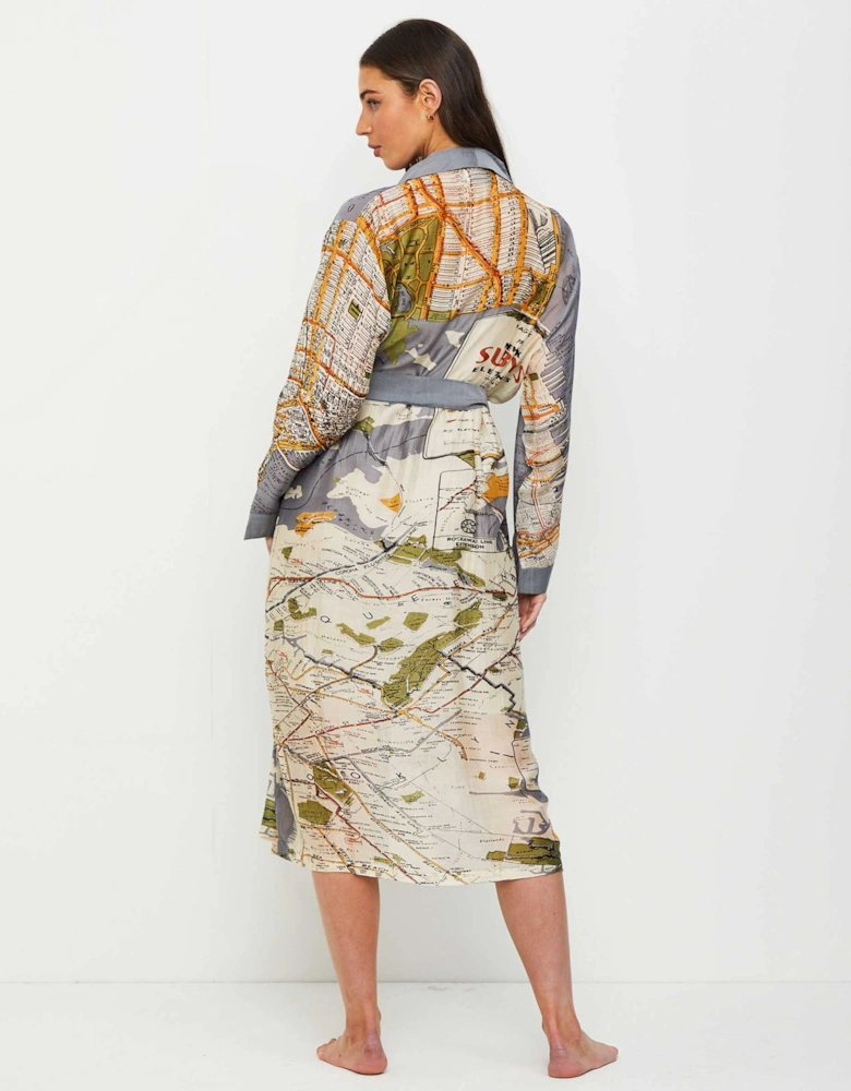 New York City Grey Map Gown