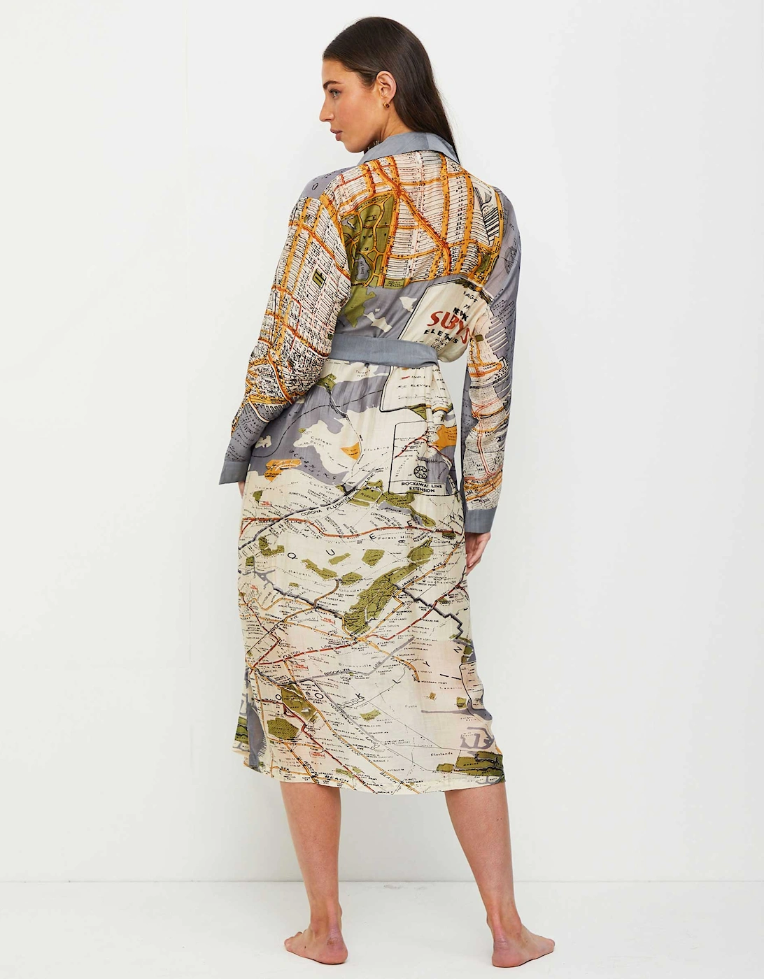 New York City Grey Map Gown