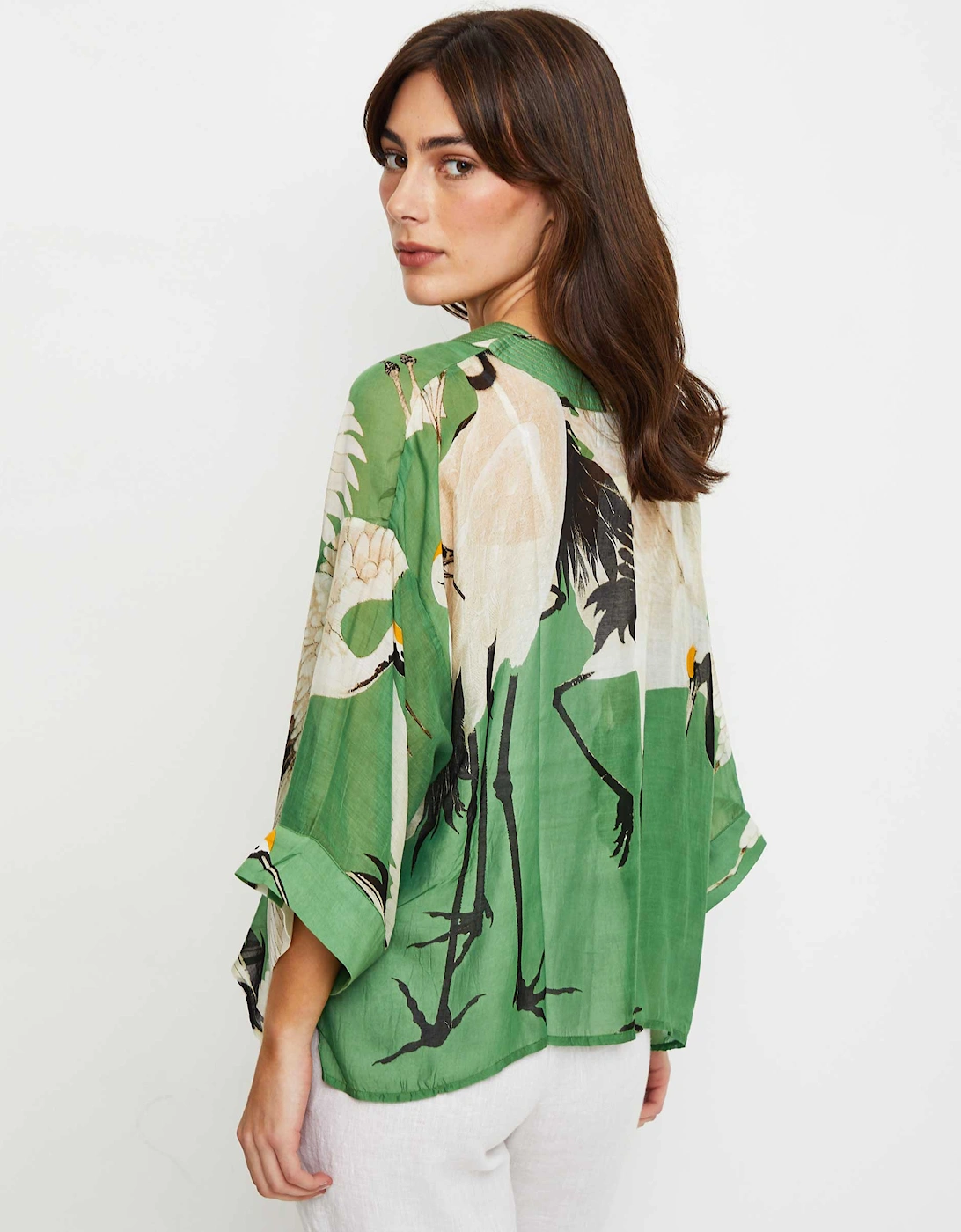 Stork Pea Green Kimono