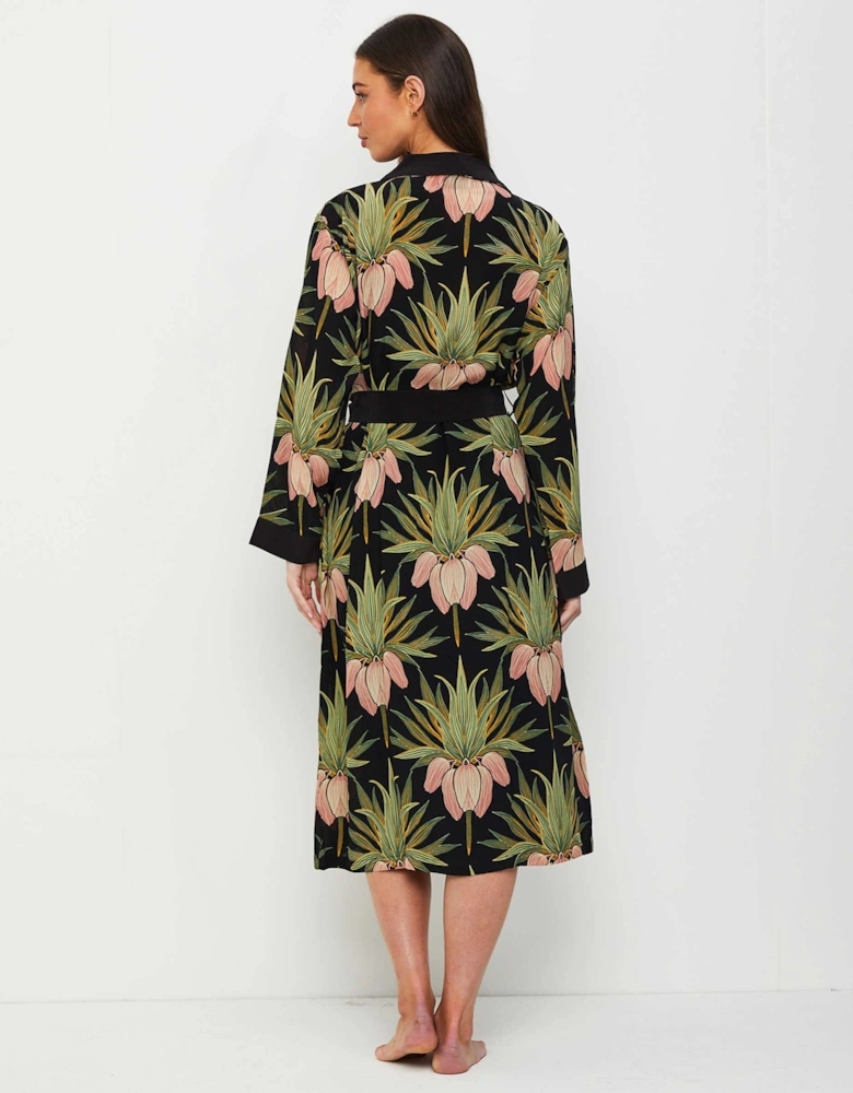 Deco Bud Black Crepe Gown