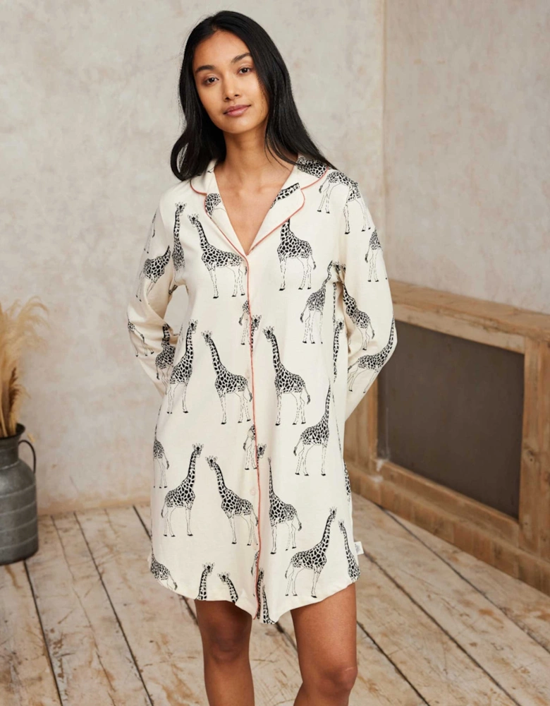 Organic Cotton Giraffe Print Nightshirt