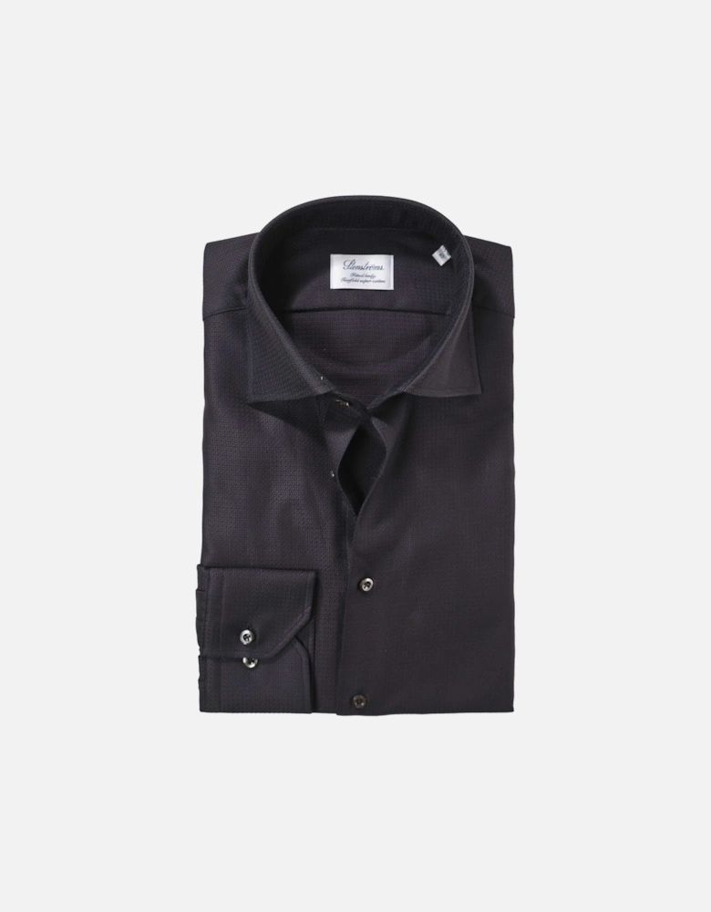 Fitted Body Texture Twill Shirt