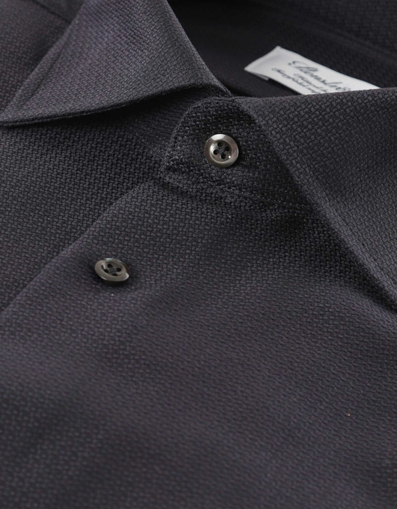 Fitted Body Texture Twill Shirt