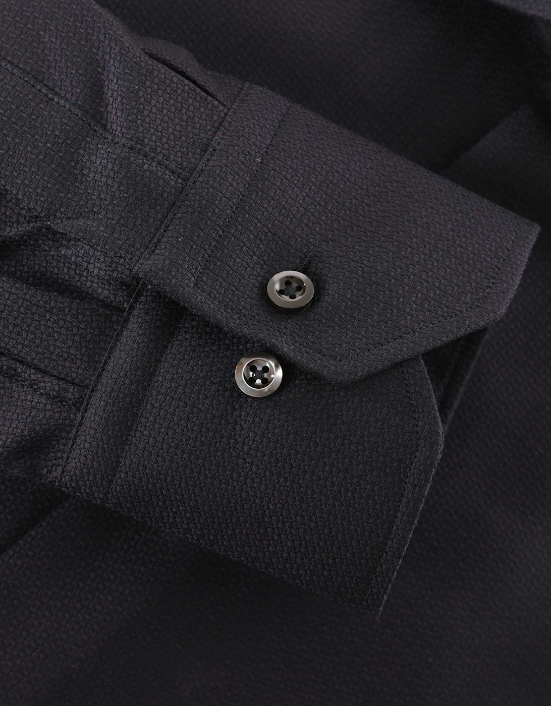 Fitted Body Texture Twill Shirt