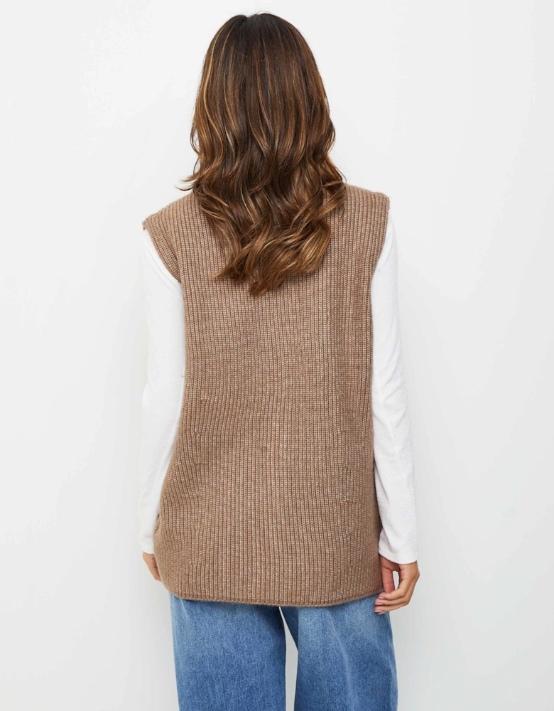 Oversized Sleeveless Cardigan