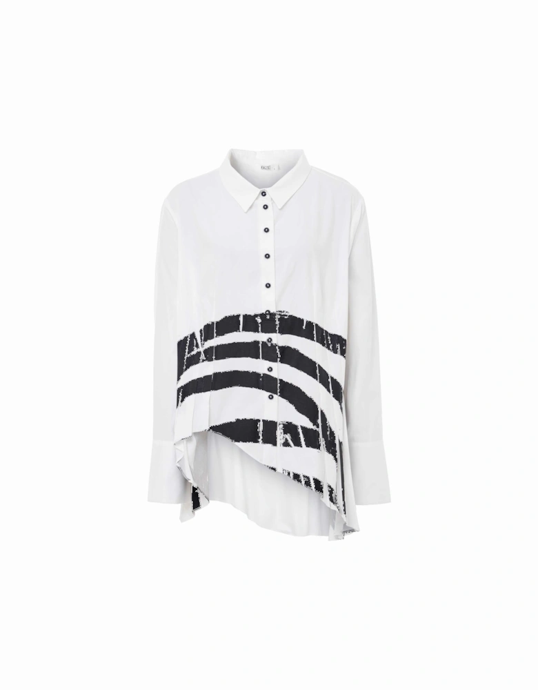 Pleated Printed Shirt