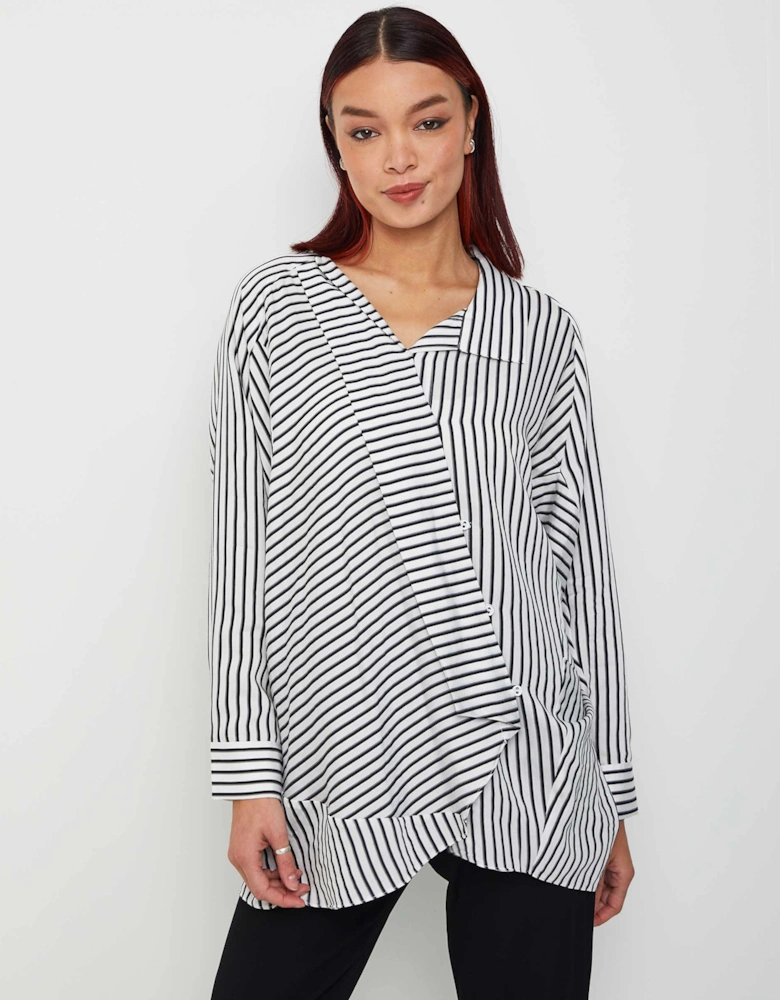 Asymmetric Striped Shirt