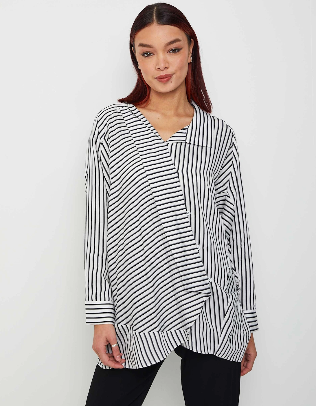 Asymmetric Striped Shirt