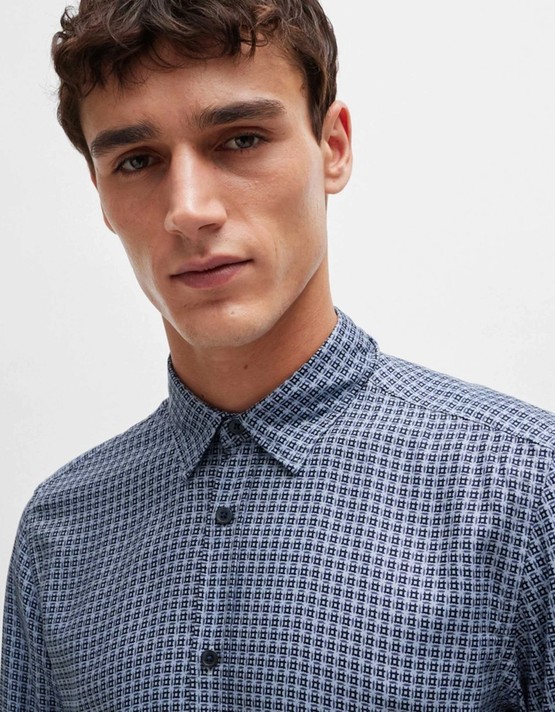 Regular Fit Chambray Print H-Liam Shirt